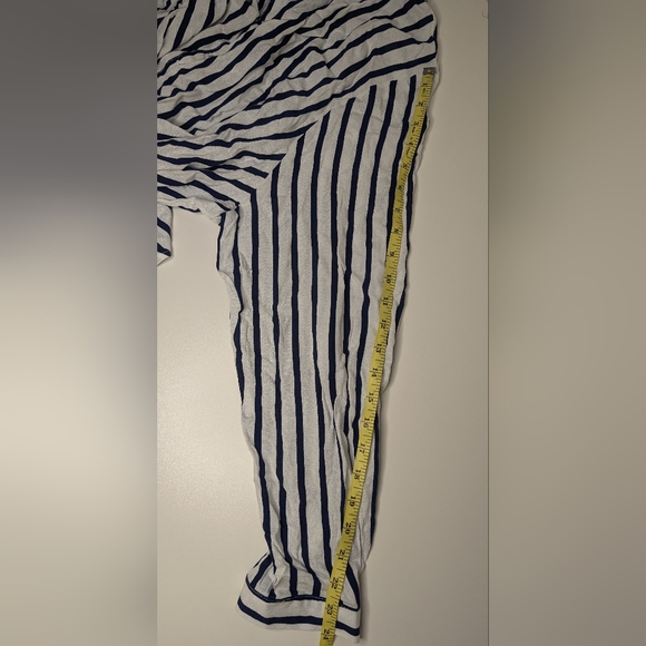 NWT Ellos Size 24 Navy Stripe Tunic Blouse 7 Button Front -Extra button included - Picture 11 of 11